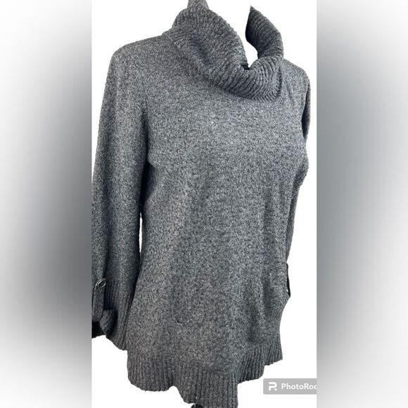 Style & Co Cowl Neck Gray Women’s Sweater Size Medium Pockets - Picture 4 of 7